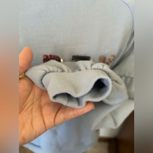 Aerie blue sequin PARTY sweatshirt M - Picture 6 of 12